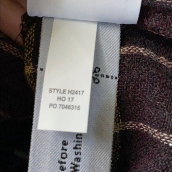 Madewell Purple Plaid Windowpane Ruffle-Front Blouse Classic Preppy - Picture 10 of 11